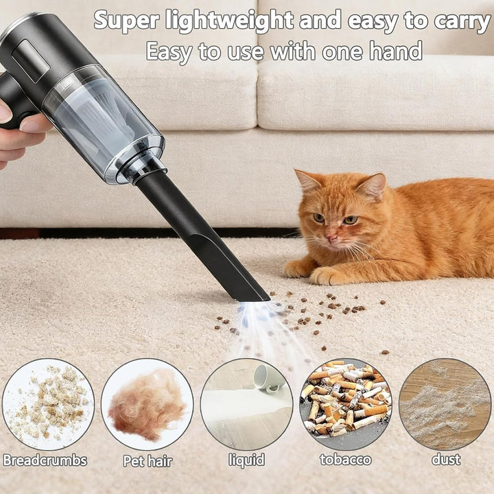 SCOVEE Handheld Staubsauger, Mini Tragbar Staubsauger, 20000PA Leistung, Super Leistungsstarke 4-in-