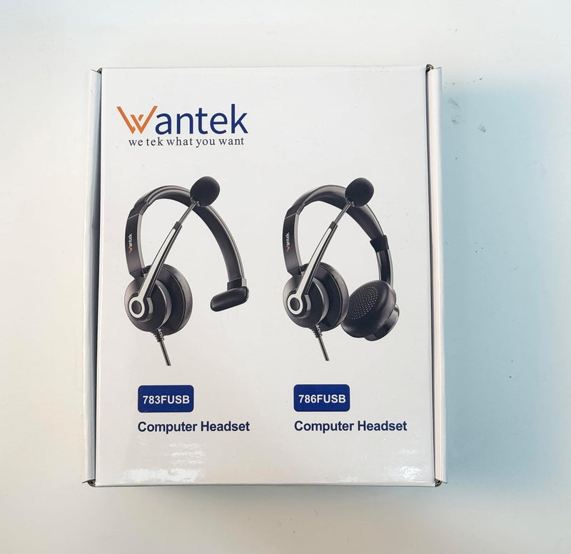 Wantek USB-Headset mit Mikrofon für PC und Laptop – Computer-Headsets mit Mikrofon-Geräuschunterdrüc