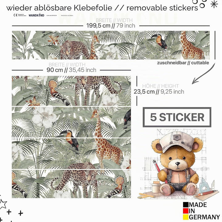 WANDKIND Aufkleber für IKEA KURA Kinderbett Hochbett Klebefolie Möbelfolie Sticker Kinderzimmer Dsch