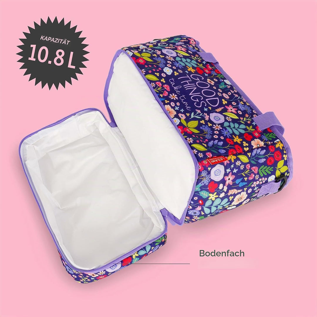LEGAMI - Lunchbag Flowers, Isolierte Tasche für das Mittagessen, Geräumige Lunchbox 10,8 Liter, Vers