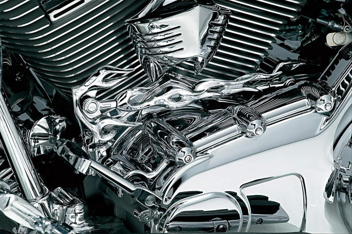 Kuryakyn 1072 Flame Shift Linkage für 1980-2019 Harley-Davidson Motorräder, Chrom Flamme, Flamme
