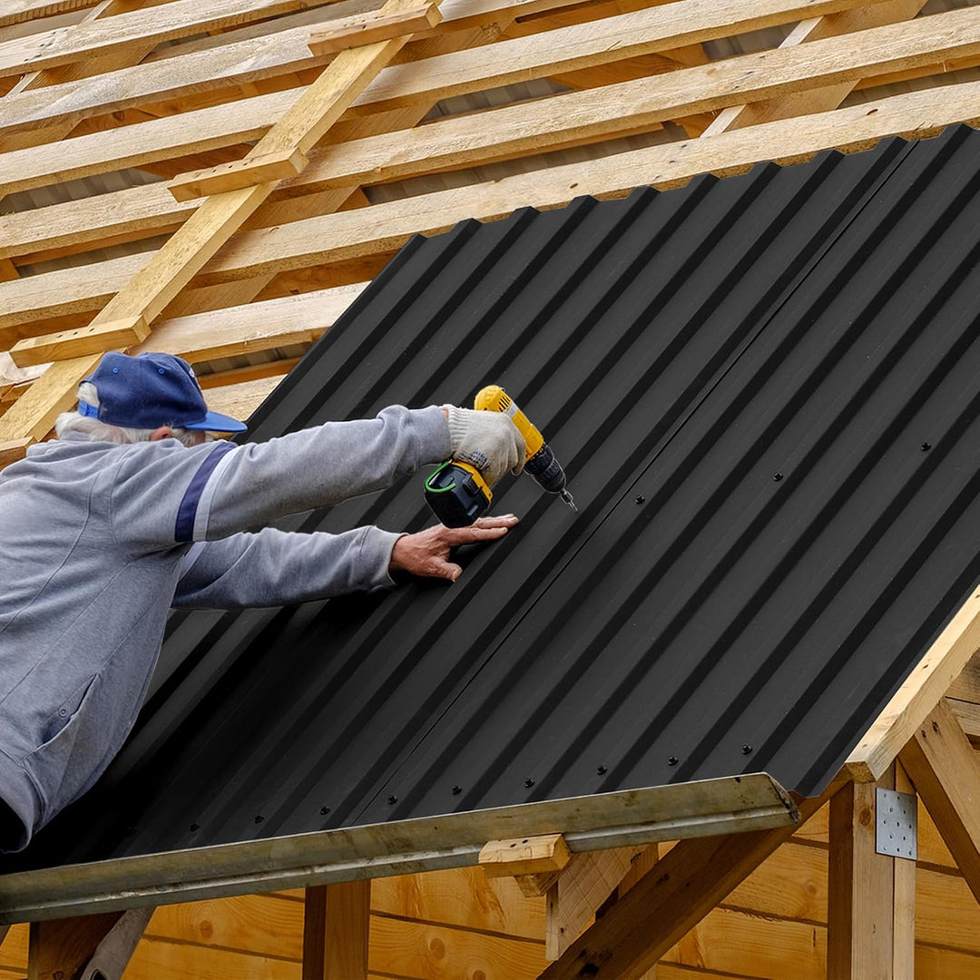 HENGMEI Metal Trapezblech 36 x Dachplatten 21m² Trapezoidal Sheet Wellplatten Dach 129cm x 45cm Galv