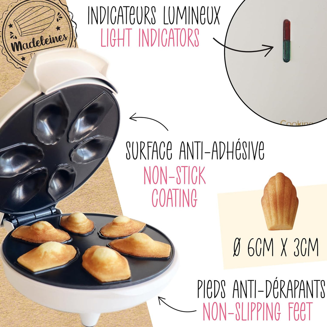 ScrapCooking - Madeleines-Maschine - Madeleines Factory - Weiche Madeleines in 4 Minuten - Geschenki