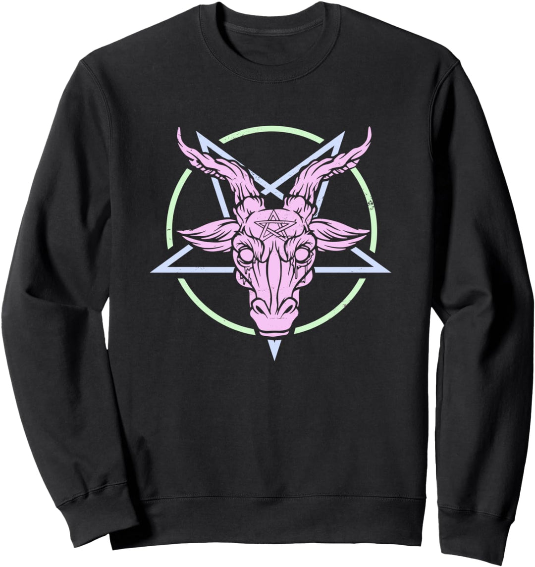 Baphomet Satanic Goat Pastel Goth Nu Goth Aesthetic Kawaii Sweatshirt