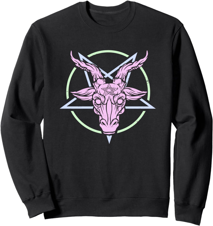 Baphomet Satanic Goat Pastel Goth Nu Goth Aesthetic Kawaii Sweatshirt