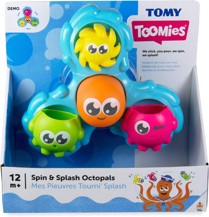 TOMY Games E72820C Spin & Splash Toomies Octopus Bath Toy for Water Play Suitable for 1, 2, 3 & 4 Ye