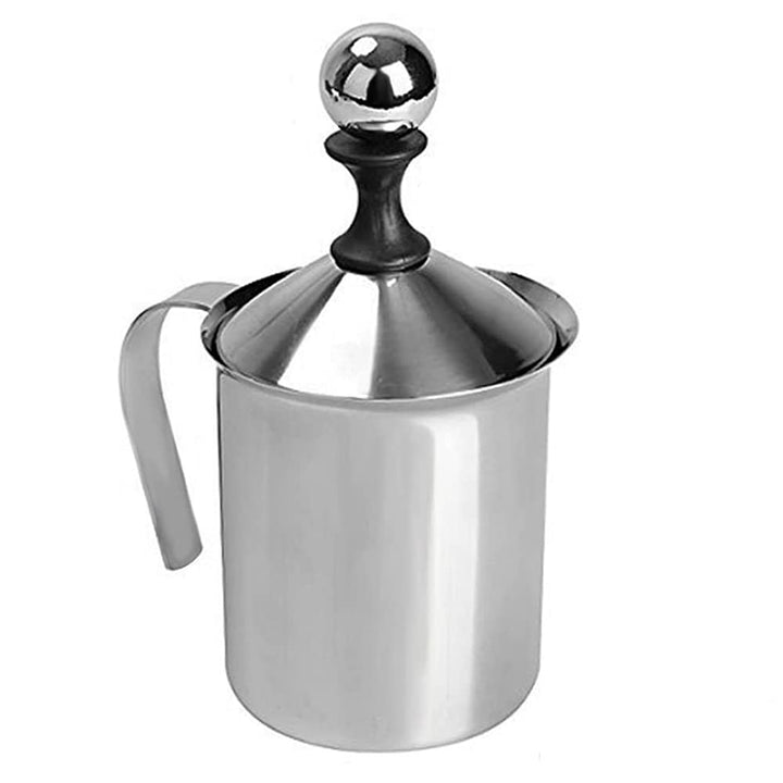 Manueller Milchaufschäumer, Edelstahl, Handpumpe, Milchaufschäumer, handbetriebener Milchschaummache