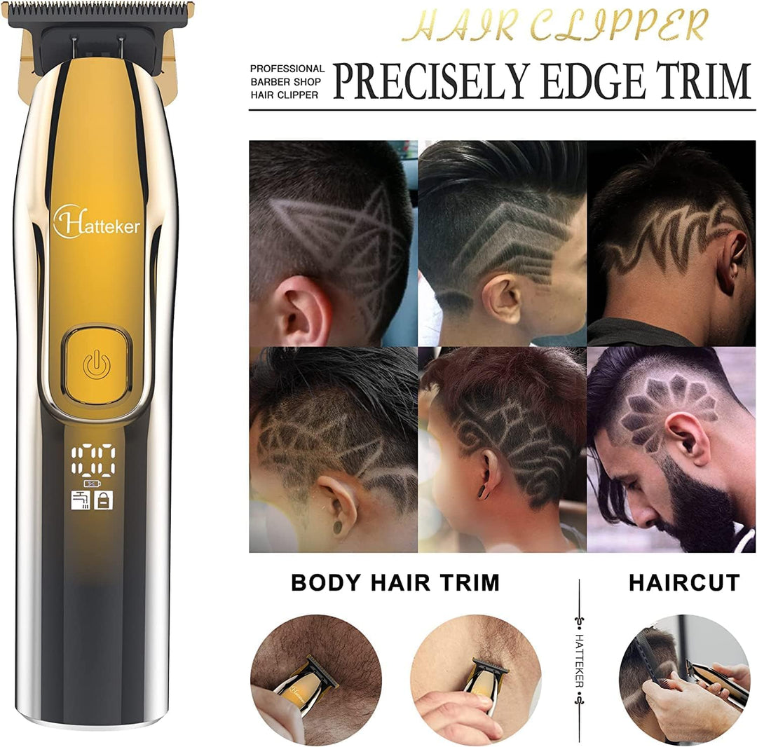 Hatteker Folienrasierer Rasierer Herren Elektrorasierer mit 3 flexiblen Klingen T-förmiger Trimmer B