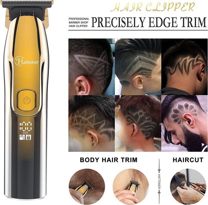 Hatteker Folienrasierer Rasierer Herren Elektrorasierer mit 3 flexiblen Klingen T-förmiger Trimmer B