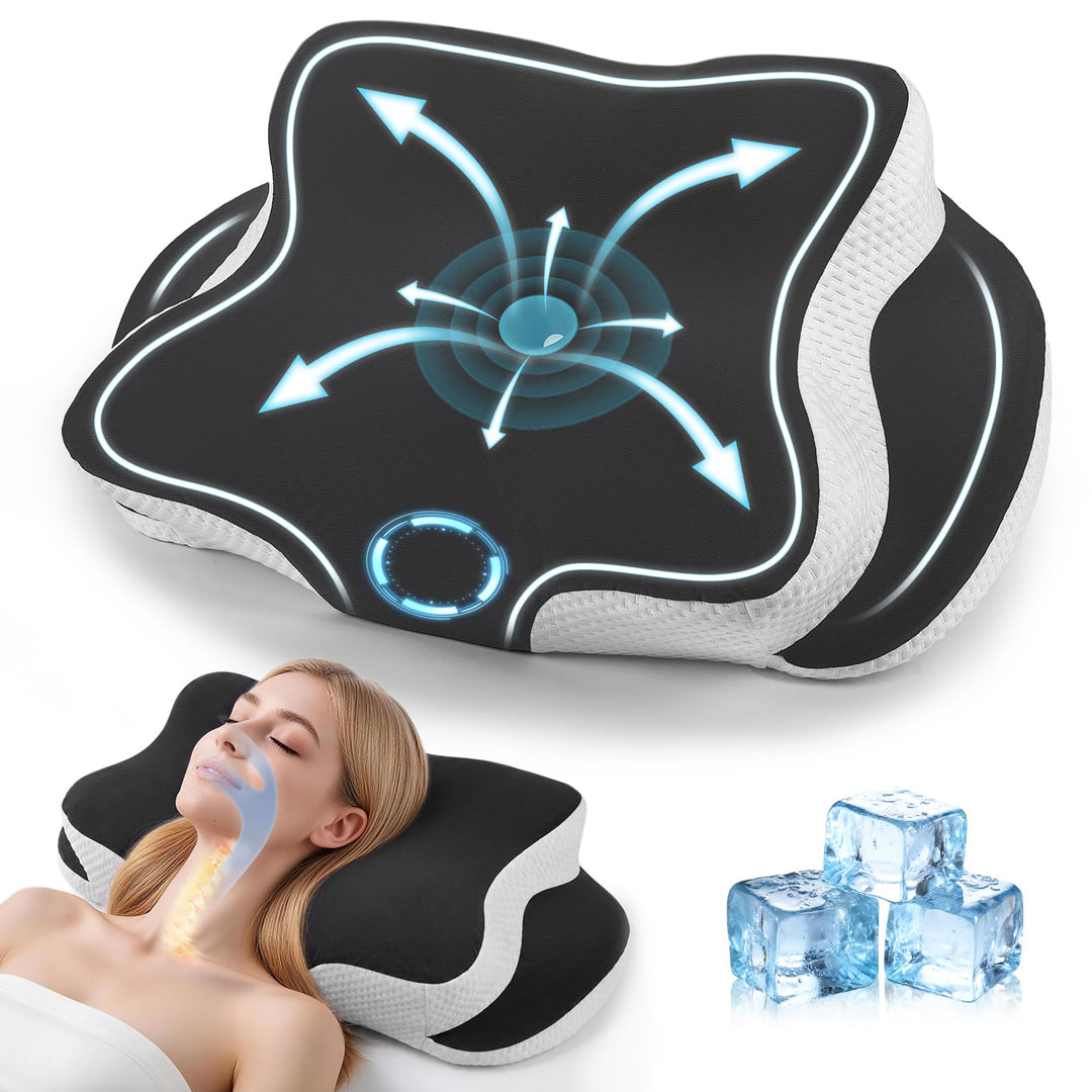 Orthopädische Kissen, Ergonomisches Kopfkissen, aus hochwertigem Memory Foam, mit Atmungsaktivem, Ab