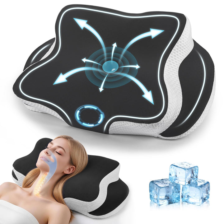 Orthopädische Kissen, Ergonomisches Kopfkissen, aus hochwertigem Memory Foam, mit Atmungsaktivem, Ab