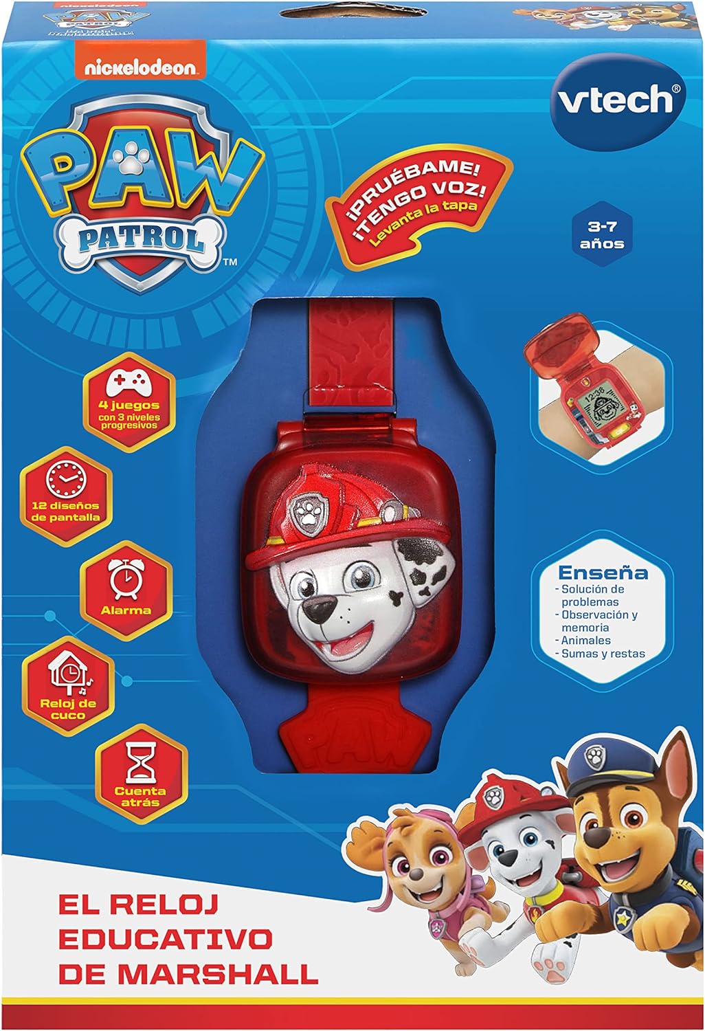 VTech 80-551667 Pädagogische Uhr von Marshall-Paw Patrol, rot, único
