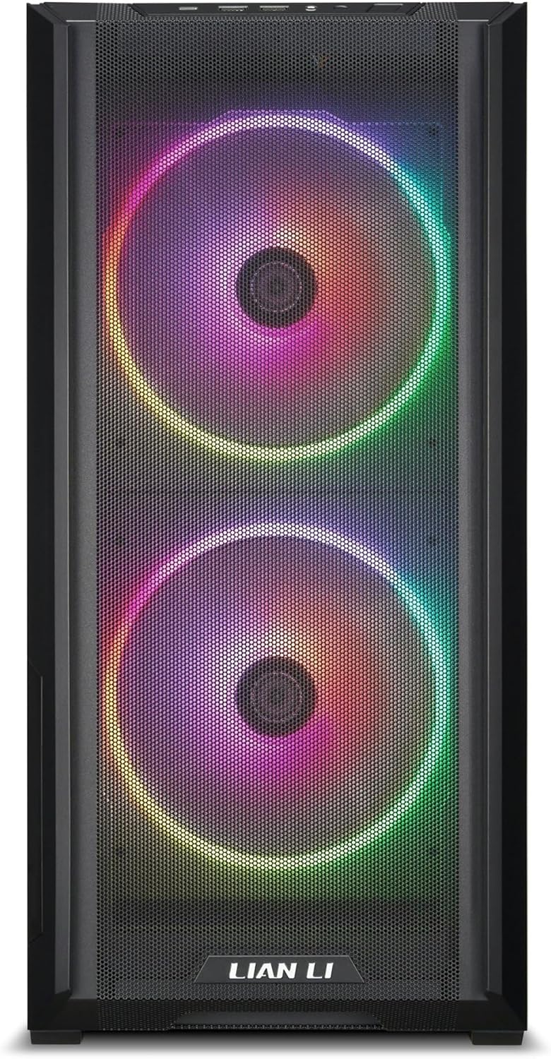 LIAN LI LANCOOL 216 Gaming PC Gehäuse Schwarz - E-ATX Gehäuse - Gaming PC Case - PC-Gehäuse RGB - Ga