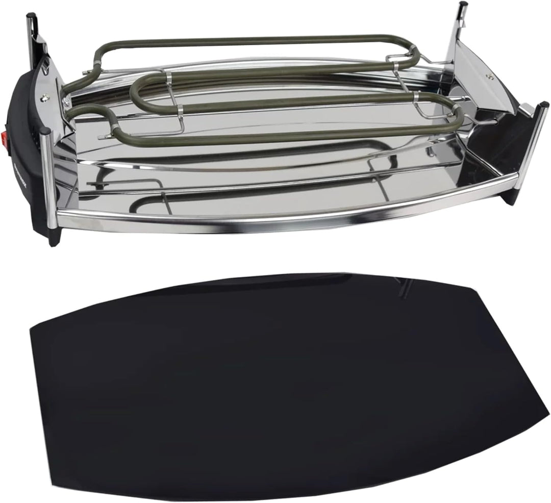 Syntrox Germany Raclette für 8 Personen Wallixa Emailliert, Partygrill mit Glas-Keramik Platte, 1000