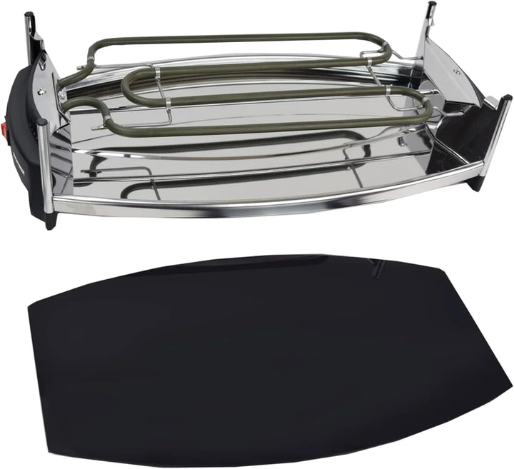 Syntrox Germany Raclette für 8 Personen Wallixa Emailliert, Partygrill mit Glas-Keramik Platte, 1000