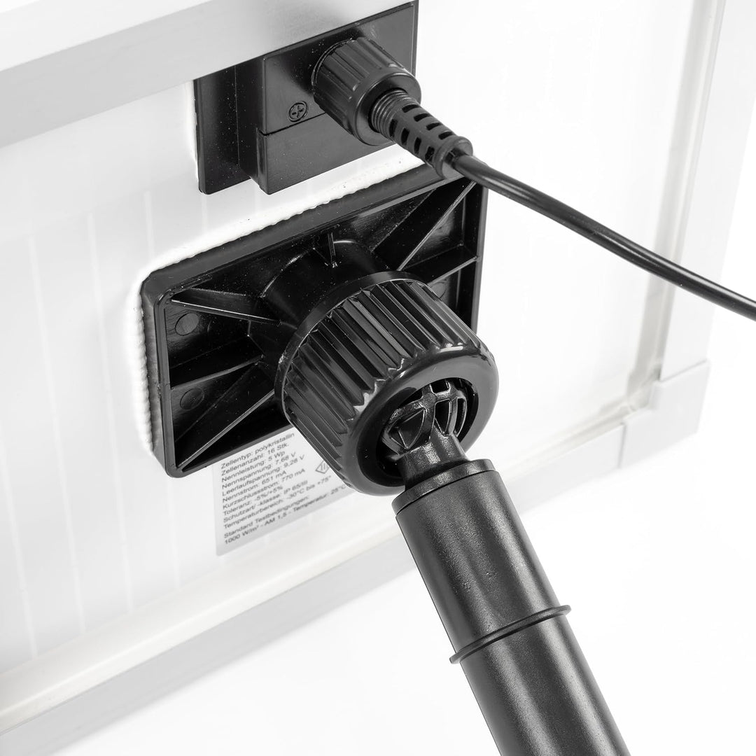 Solar Teichpumpe 5 Watt Solarmodul 160 l/h Förderleistung mit Akku und LED Beleuchtung 50 cm Förderh