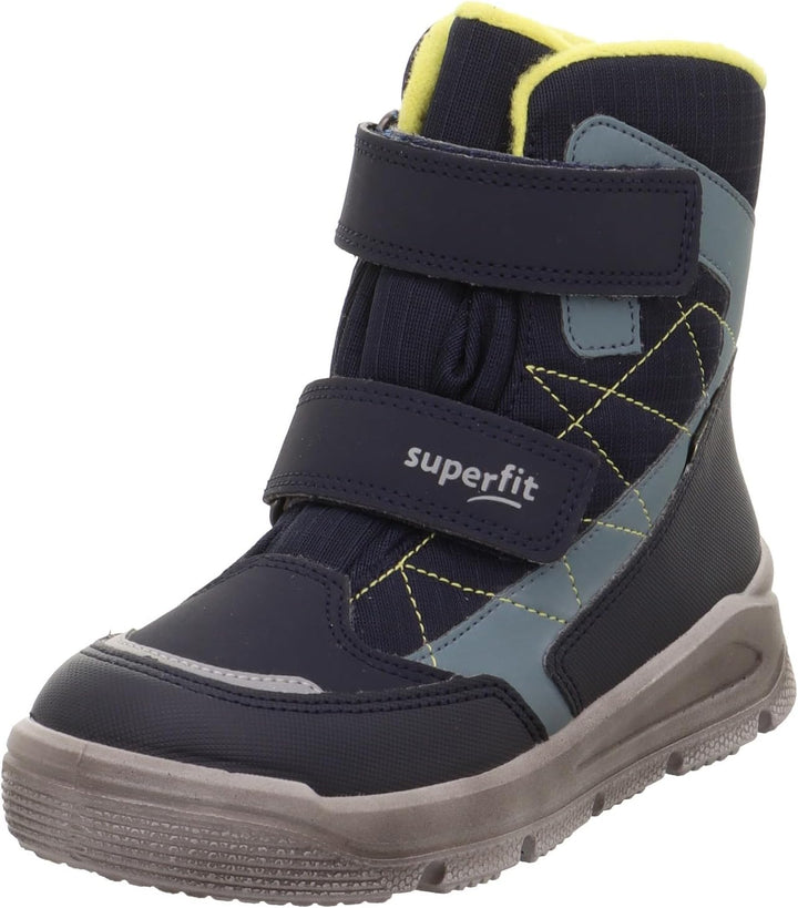 Superfit Jungen Mars Warm Gefütterte Gore-tex Schneestiefel 25 EU Weit Blau Gelb 8020, 25 EU Weit Bl