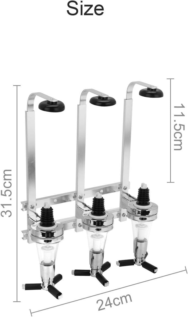 6 Schnapsspender Flaschenhalter Wandmontiert, 6 x 30 ml Bar Butler Getränkehalter für Spirituosen, A