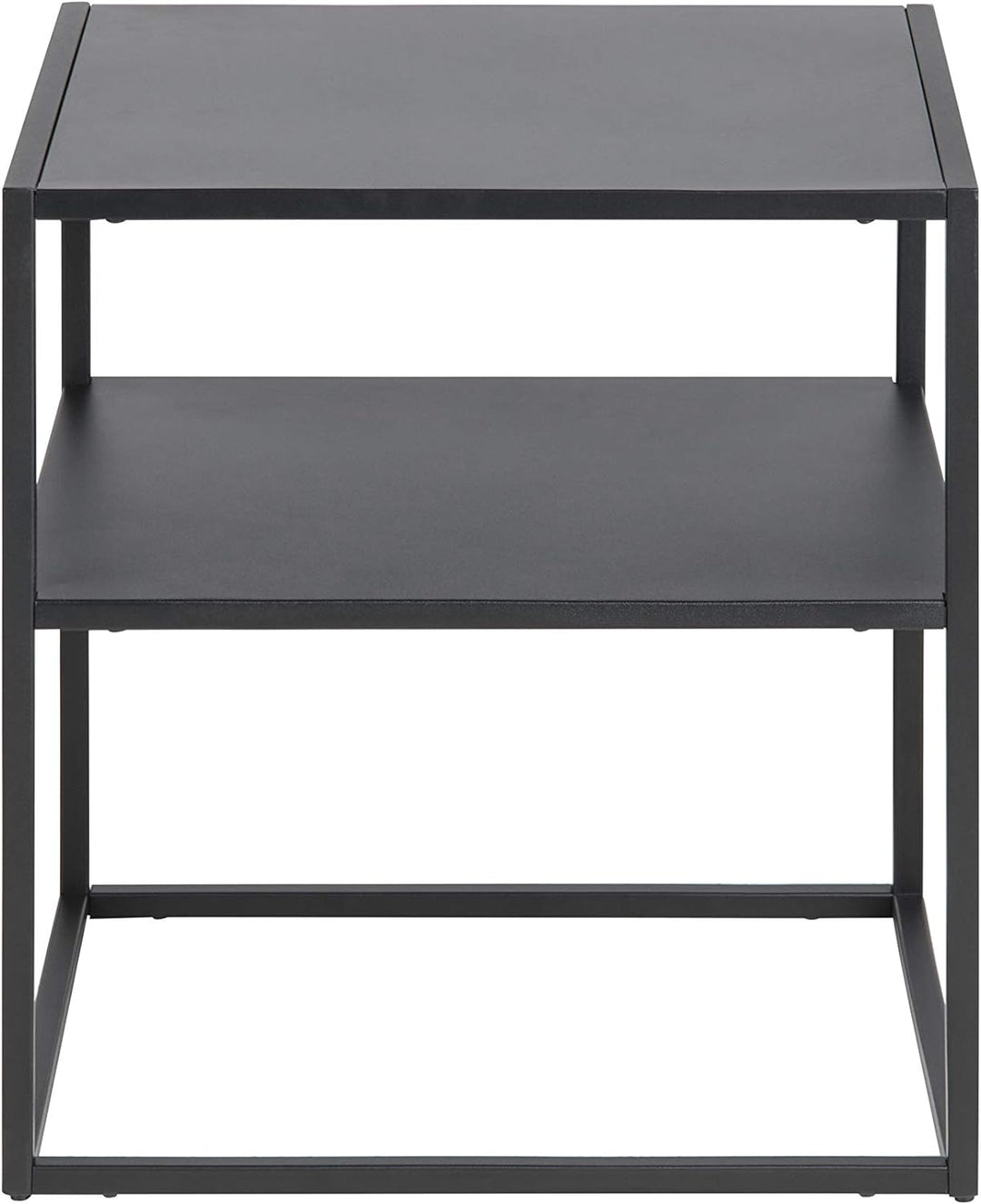 AC Design Furniture Nino Nachttisch mit Ablage, B: 45 x H: 50,5 x T: 40 cm, Schwarz, Metall, 1 Stk,