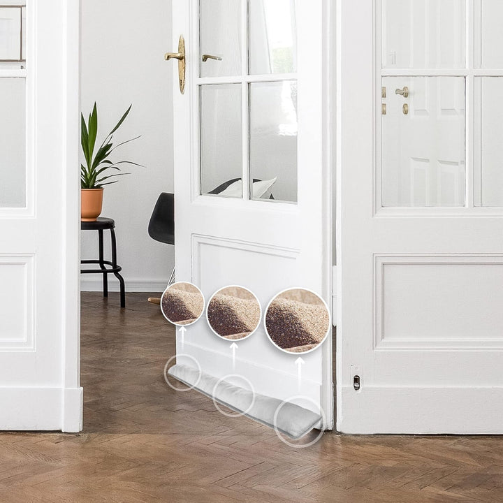 COM-FOUR® 2X Zugluftstopper für Tür und Fenster - Microfaser Windstopper- Energie sparen mit Luftzug