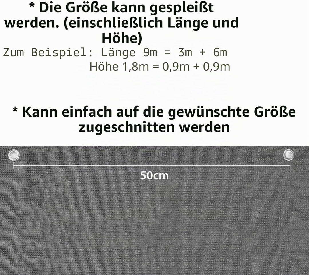 Sekey Balkon Sichtschutz Balkonabdeckung HDPE 220 g/m², 120x300cm, Leicht Transparent Wind- und UV-S
