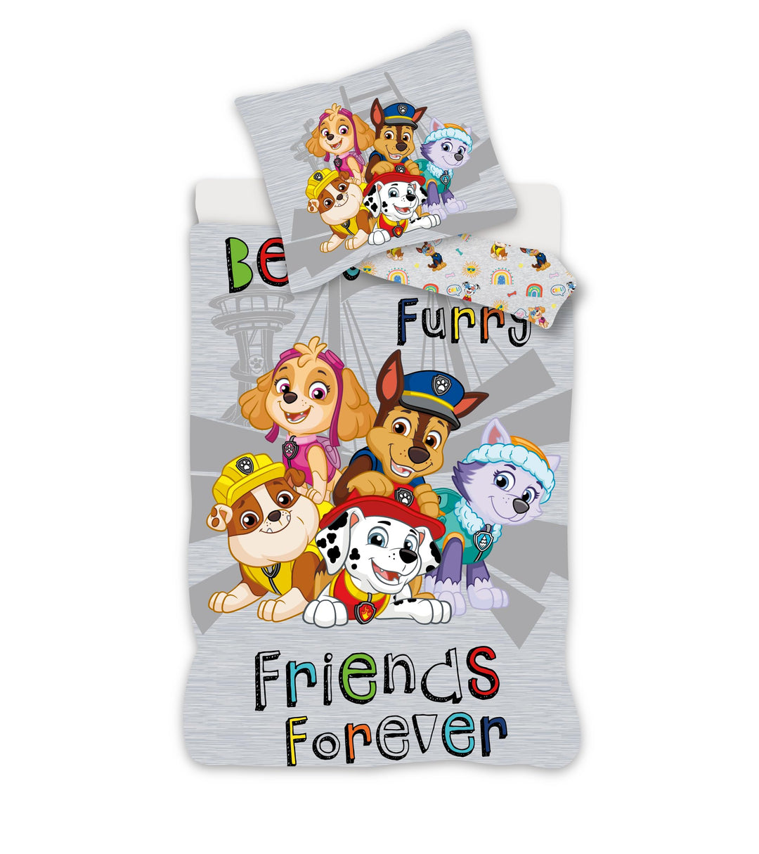 PAW PATROL Bettwäsche für kleines Bett, wendbarer Bettbezug 100 x 135 cm + Kissenbezug 40 x 60 cm, 1