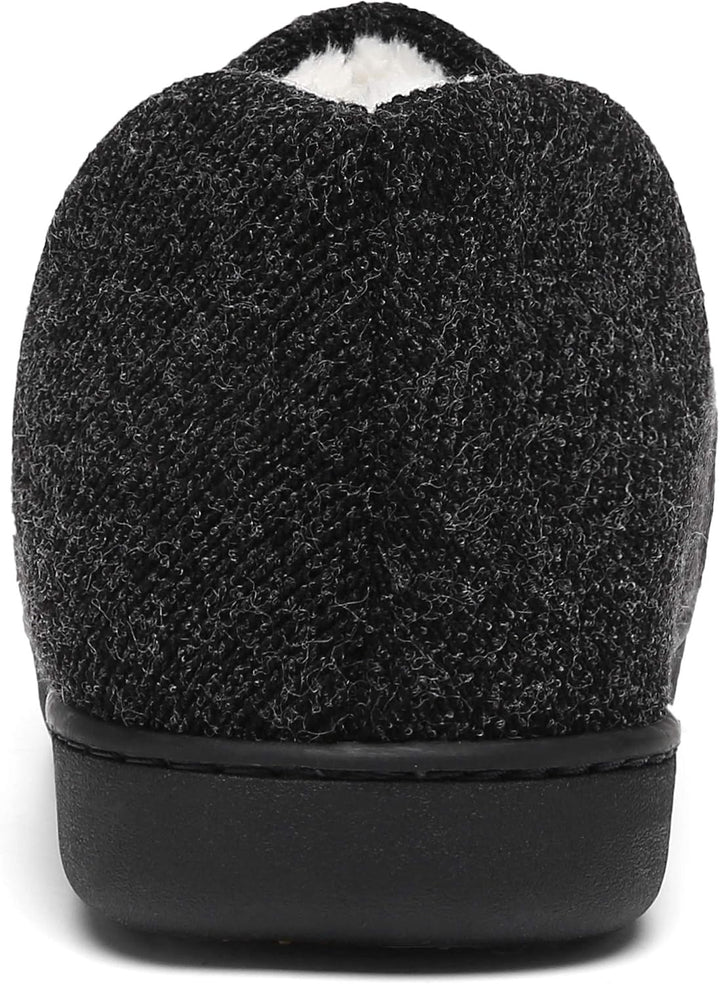 Mishansha Herren Winter Warme Hausschuhe Memory Foam Plüsch Pantoffeln,Gr.39-48 Schwarz 47 EU, Schwa