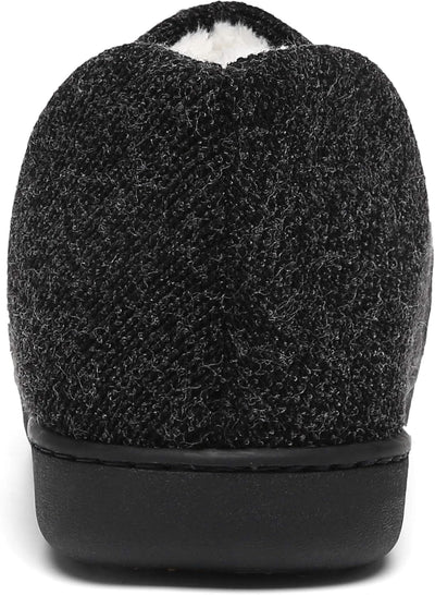 Mishansha Herren Winter Warme Hausschuhe Memory Foam Plüsch Pantoffeln,Gr.39-48, Schwarz 44 EU