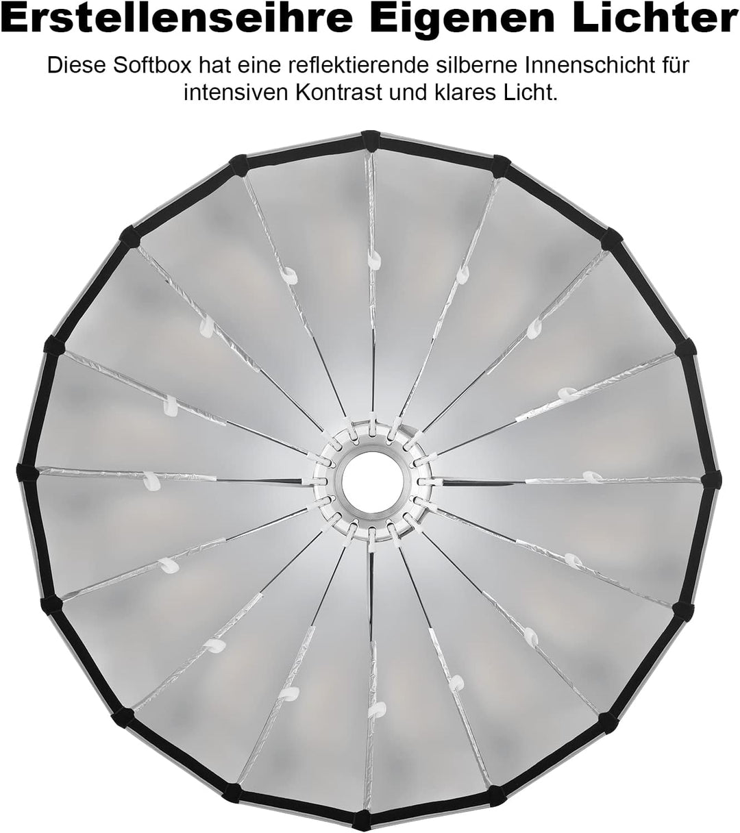 SOONPHO SP-90 90cm/35.43in Deep Parabolic Softboxen mit Schnellverschluss Bowens Mount Softbox für A