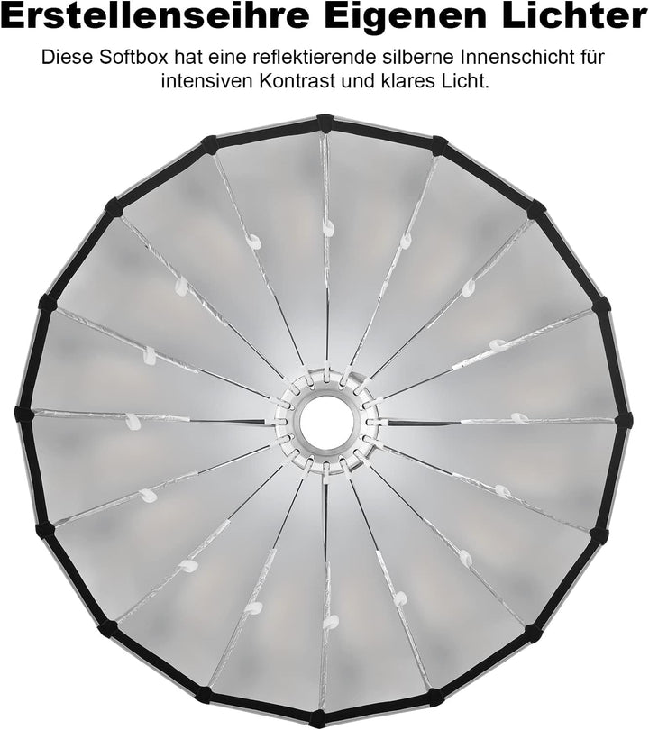 SOONPHO SP-90 90cm/35.43in Deep Parabolic Softboxen mit Schnellverschluss Bowens Mount Softbox für A