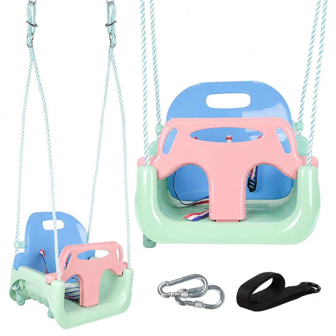 KINSPORY Kinderschaukel Babyschaukel 3 in 1 Babysitz verstellbar Mitwachsend Schaukelsitz Gartenscha