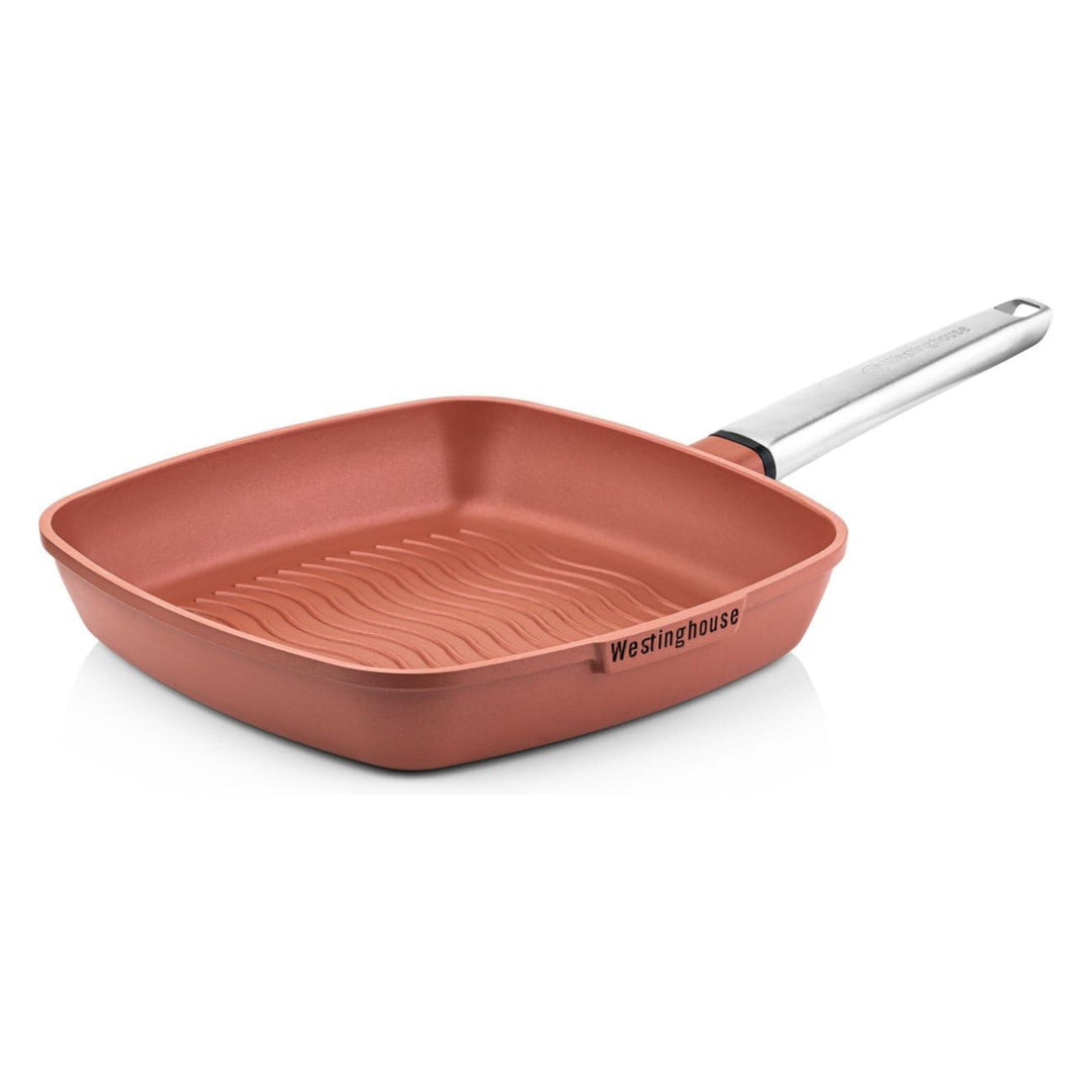 Westinghouse PERFORMANCE SERIES Grillpfanne, Grosse Bratpfanne 28 cm mit Edelstahl-Griff für Indukti