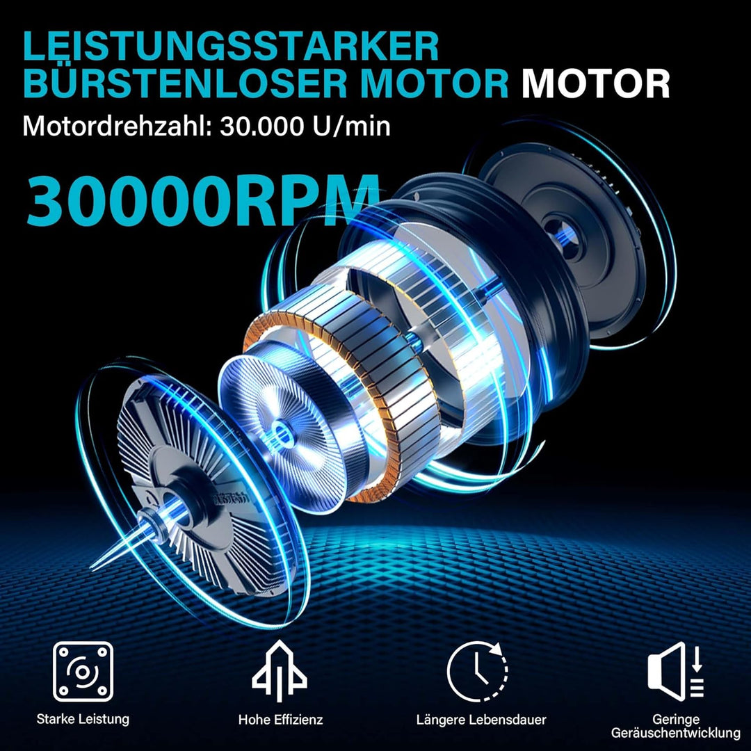 Akku Oberfräse für Makita 18V Akku, 800W Akku-Kantenfräse Set mit 6 Geschwindigkeit, 30000 U/min Bür