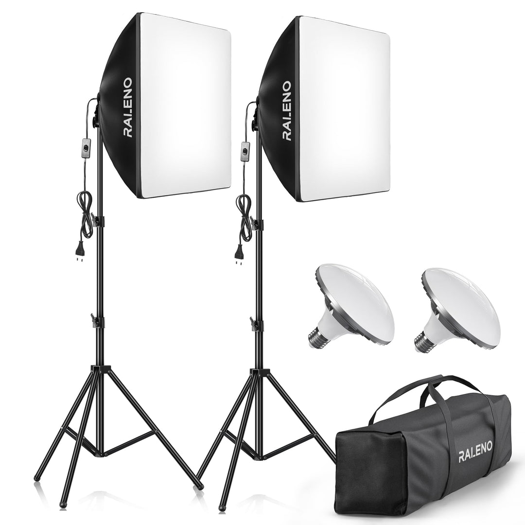 RALENO Softbox Kit, 85W CFL Softbox, daurlicht vdieo licht Fuer YouTube/INS Photografieren PS30, PS3