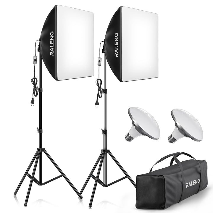 RALENO Softbox Kit, 85W CFL Softbox, daurlicht vdieo licht Fuer YouTube/INS Photografieren PS30, PS3