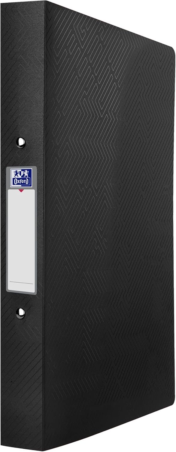 Oxford Ringbuch A4, Rückenbreite 4 cm, 2 Ringe, schwarz, 10 Stück, 10
