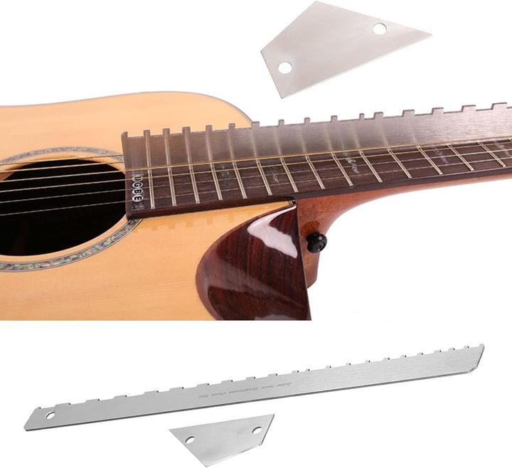 Gitarrenhals-Lineal, einfache Verwendung, Edelstahl, rostfrei, Wippsaitenmessgerät, präzise, tragbar