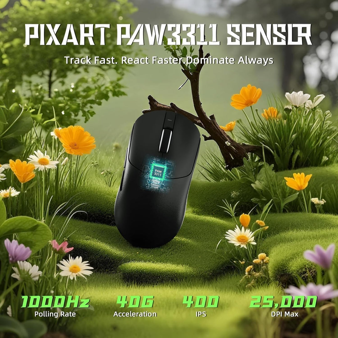ATTACK SHARK X8SE Kabellose Gaming-Maus, 55g Ultraleicht, PAW3311 Sensor, BK52820 Chip, 25.000 DPI,