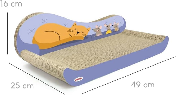 Record Kratzbaum Divanetto Sofa-Kratzbaum für Katzen | Farbe Havanna und Lila, Grösse 49 x 25 x 16 c