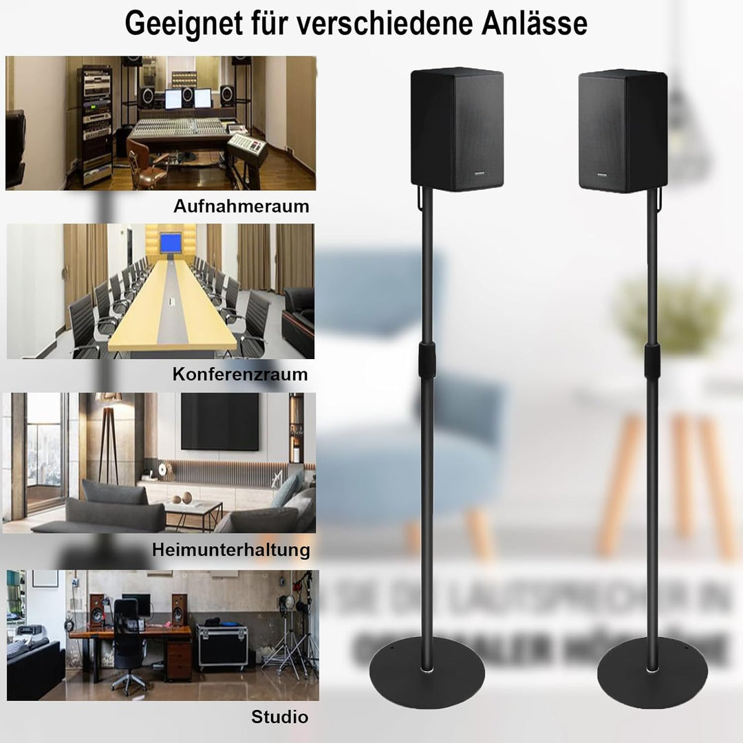 Lautsprecherständer Höhenverstellbar für Lautsprecher bis zu 73-140 cm Boxenständer,2er-Set Bodenstä
