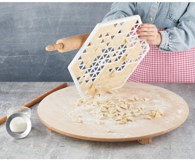 Ravioli Shaper Knödel Manti Form Manti Kalibi Maulkorb Pelmeni Teig Form 213 Loch 44 cm dreieck Form
