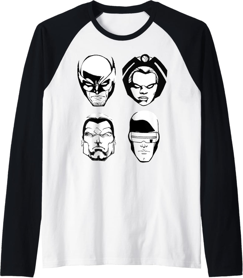 Marvel X-Men Wolverine Cyclops Storm Colossus Floating Heads Raglan