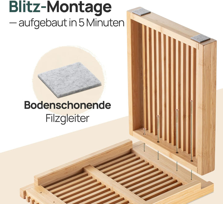 Bambus Holzhocker - Flur Möbel - Sitzbank Flur - Holzbank - Blumenhocker | BAM BOO BOX Bambus Blumen