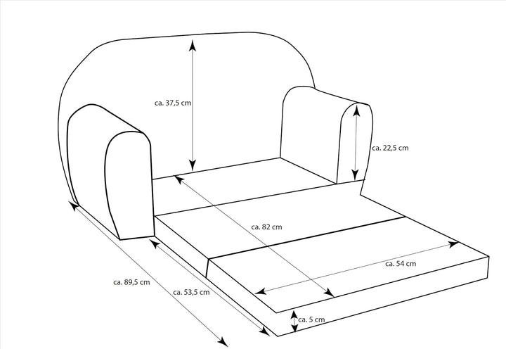 Delsit Kindersofa zum Ausklappen - Kinder Sofa mit Schaumstofffüllung - Sofa Kinder mit Abnehmbarem
