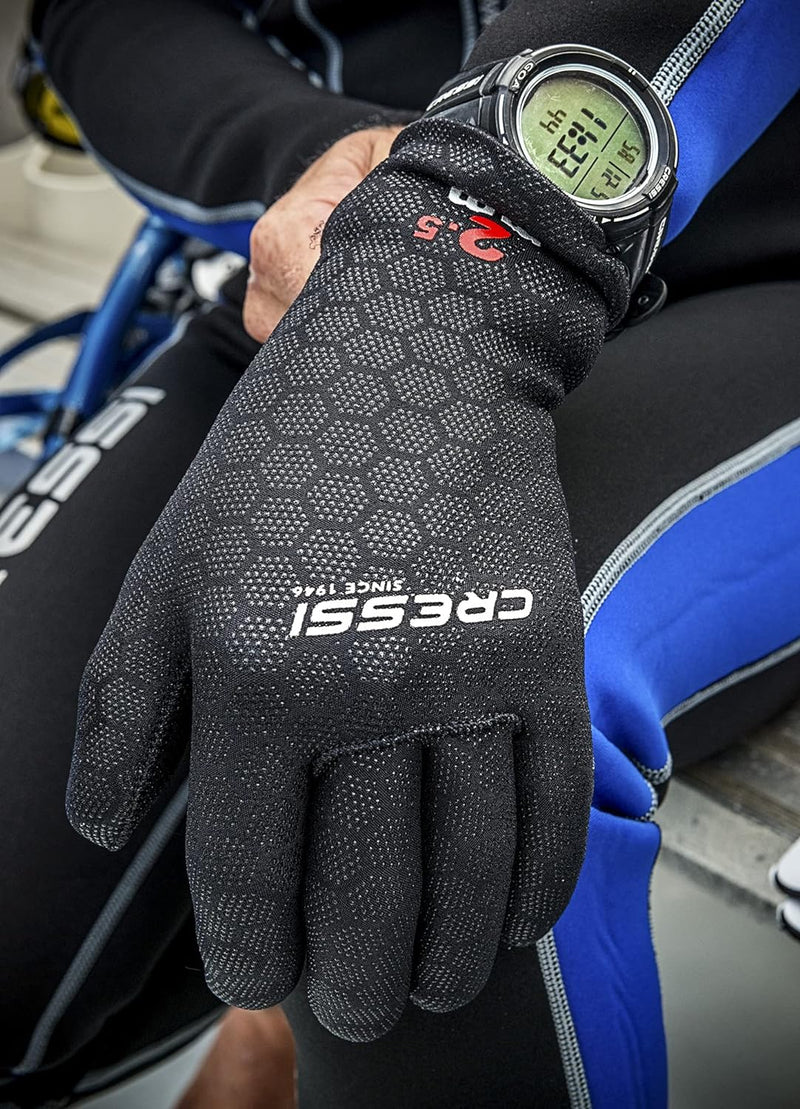 Cressi High Stretch Gloves -Unisex 5-Finger-Tauchhandschuhe aus Weichem, Einfach Gefüttertem, Hochfe