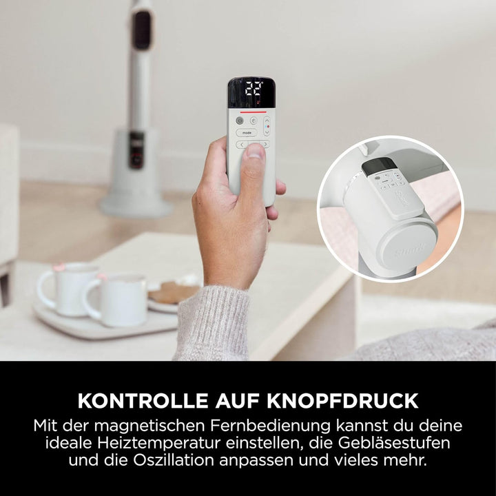 Shark TurboBlade Cool + Heat Ventilator, 2-in-1 Ventilator und Heizlüfter, Mit Fernbedienung, Perlwe