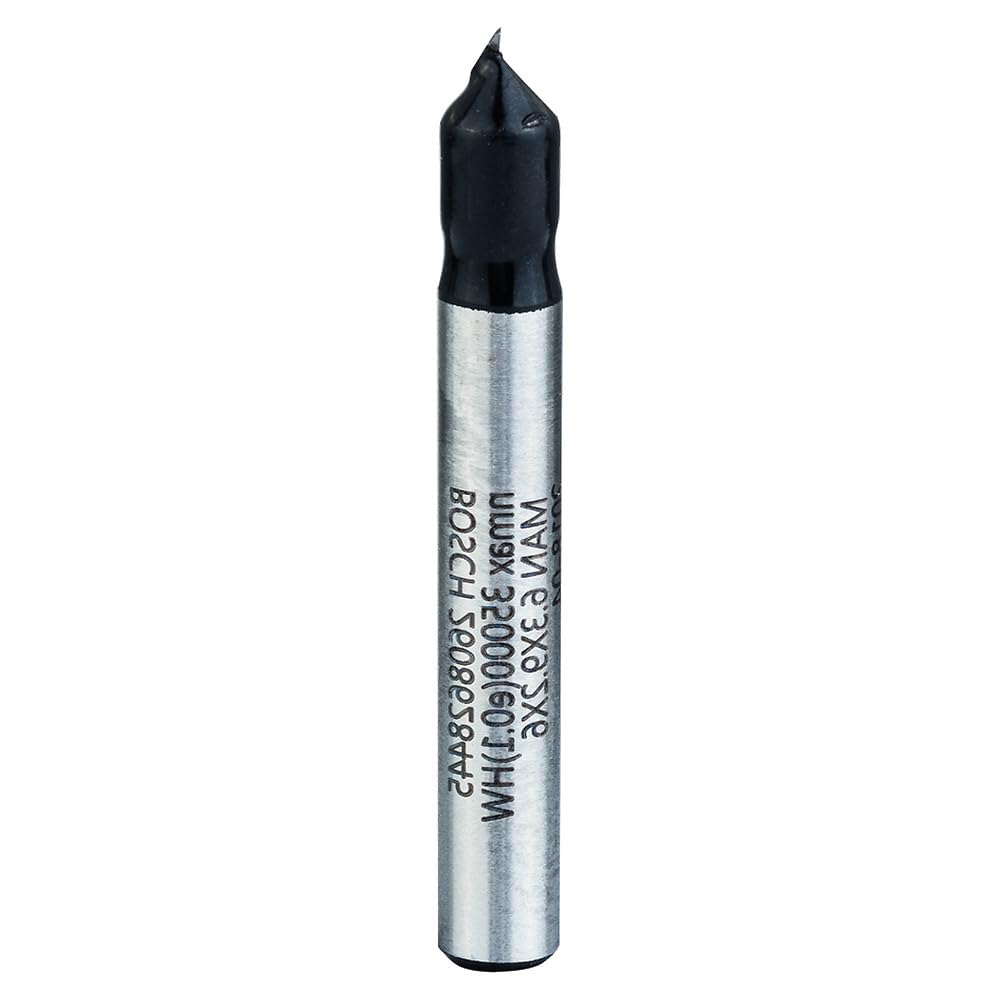 Bosch 1x PRO V-Nutfräser (für Weichholz, Hartholz, Ø 6,4 mm, Professional Zubehör Handfräse, Kantenf