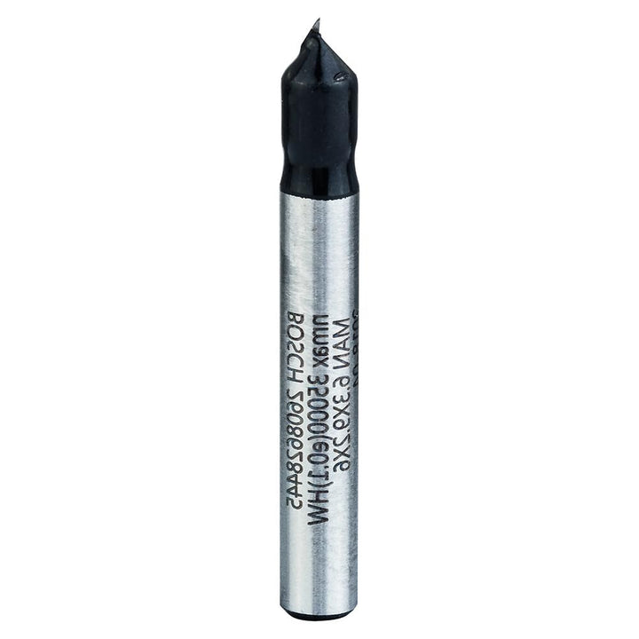 Bosch 1x PRO V-Nutfräser (für Weichholz, Hartholz, Ø 6,4 mm, Professional Zubehör Handfräse, Kantenf