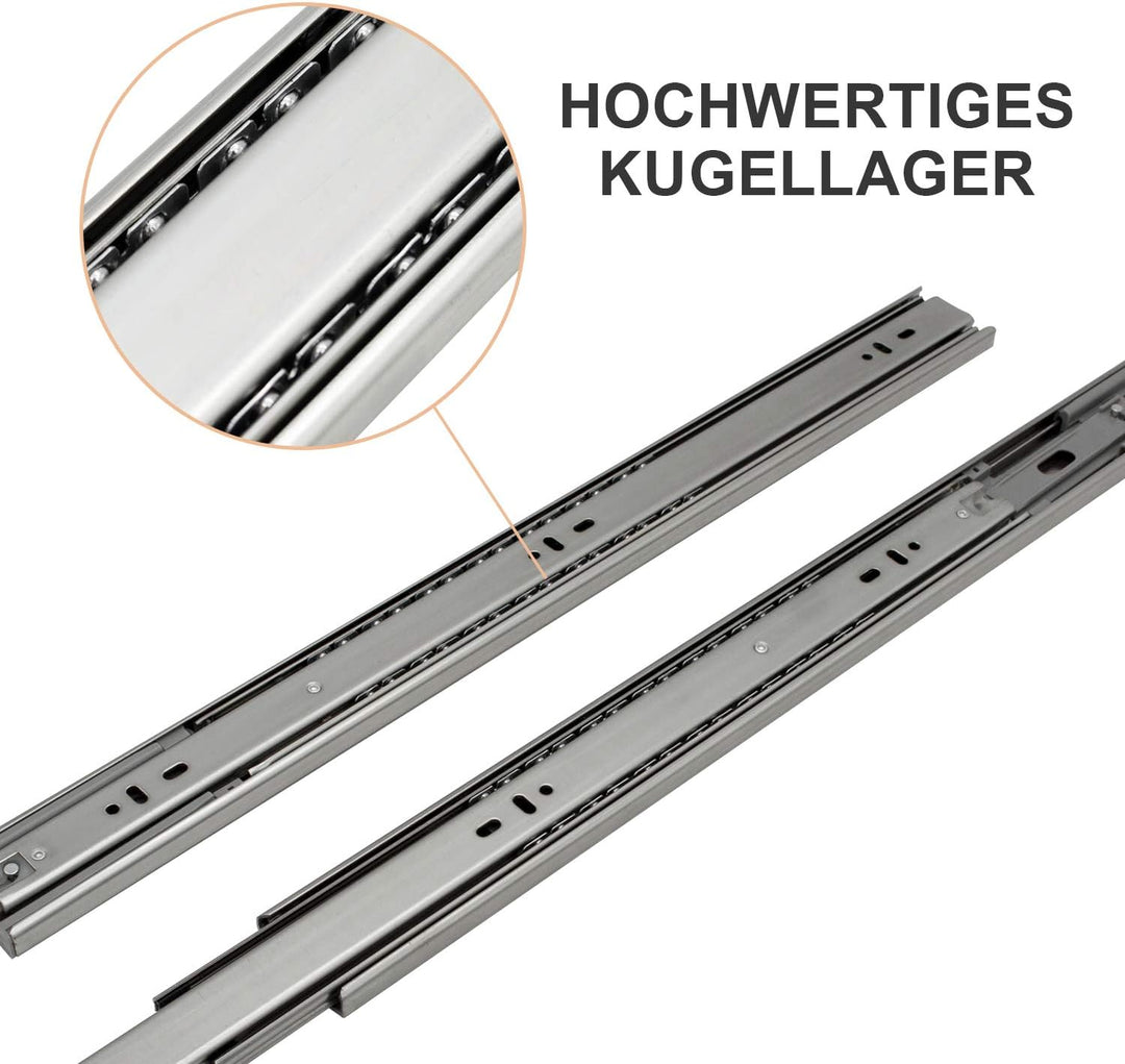 Jopassy Schubladenschienen 35CM, 45 kg Tragkraft Vollauszüge mit Kugelführungen 4 Paar (8 Stück), Sc