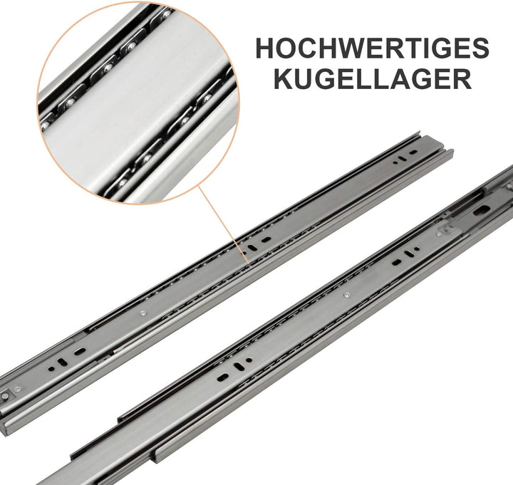 Jopassy Schubladenschienen 35CM, 45 kg Tragkraft Vollauszüge mit Kugelführungen 4 Paar (8 Stück), Sc